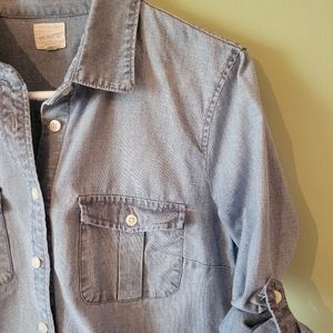 J Crew perfect shirt chambray blue size xs
